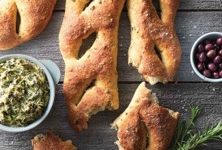 Olive and Onion Fougasse