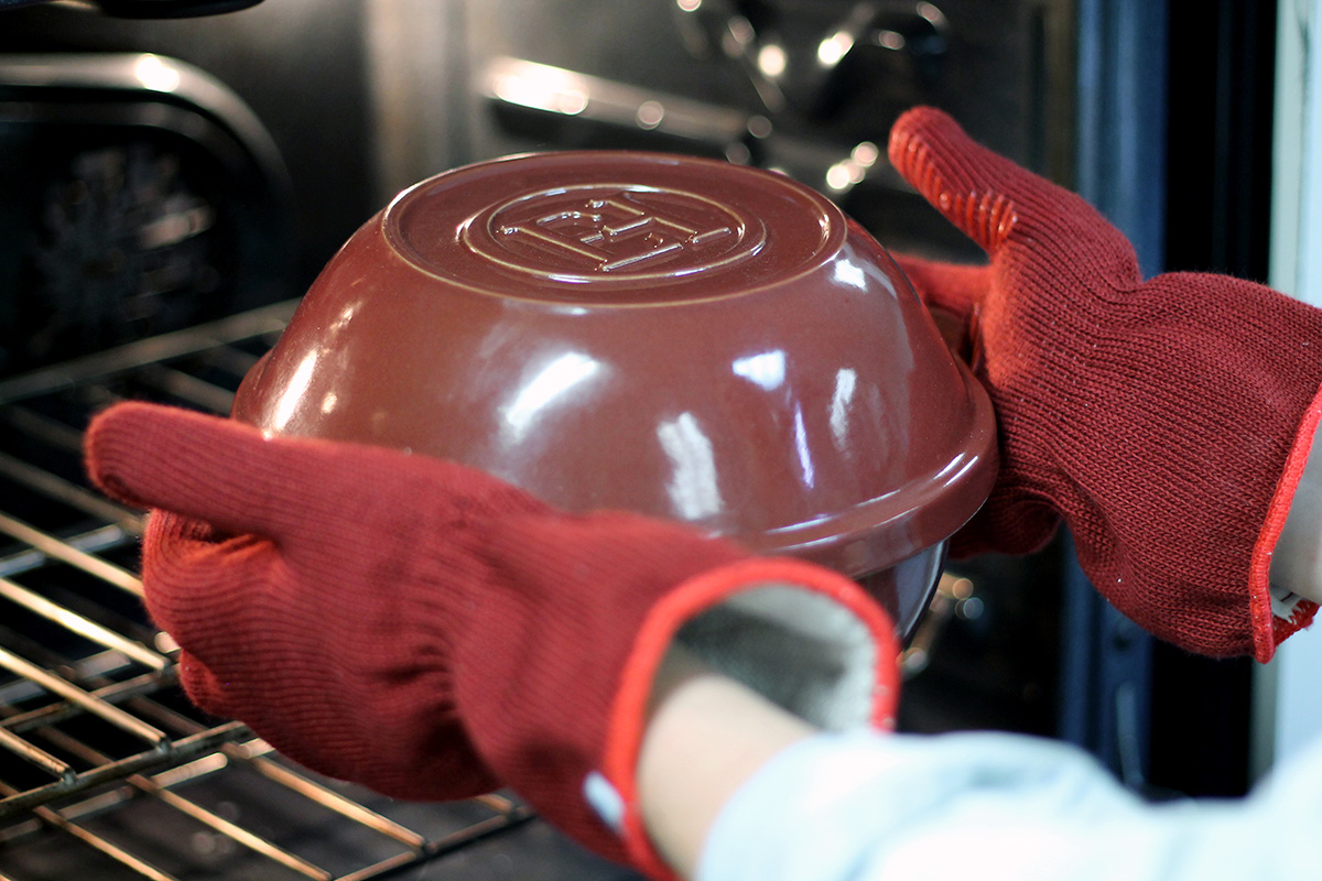 Bread baking in a Dutch oven via @kingarthurflour