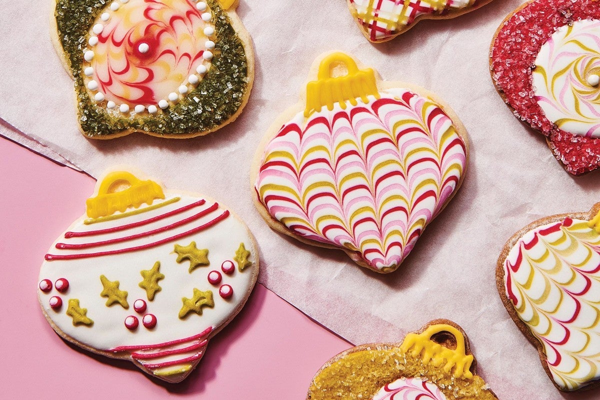 Decorated holiday cookies