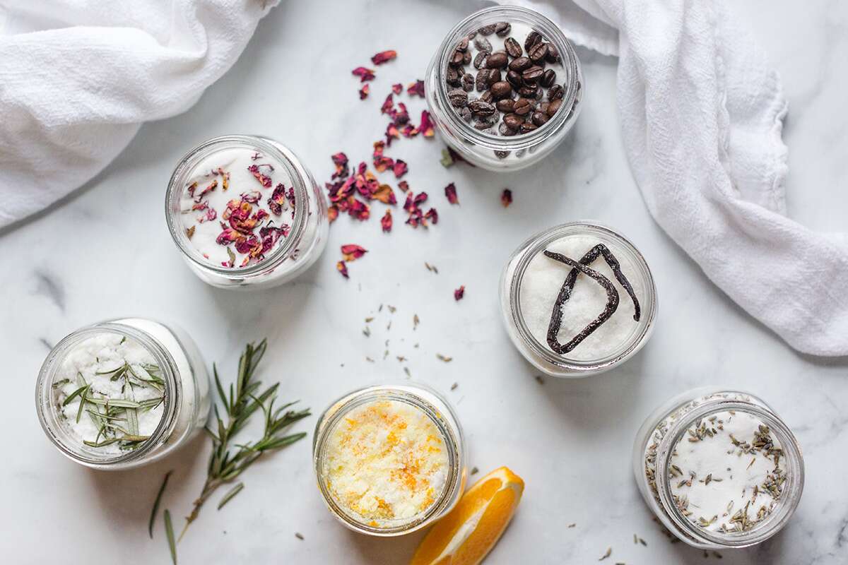 Jars of infused sugar