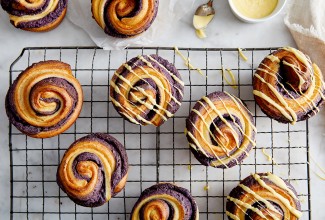 Lemon Brioche Buns with Blueberry Filling