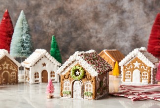 Decorated gingerbread houses