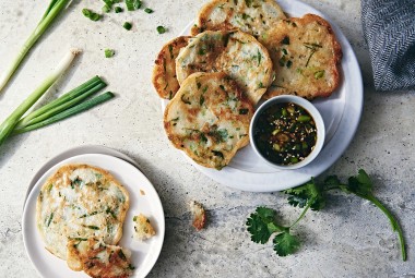 Quick Sourdough Herb and Scallion Pancakes